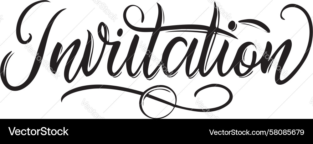 Calligraphic Invitation Script Vector Image