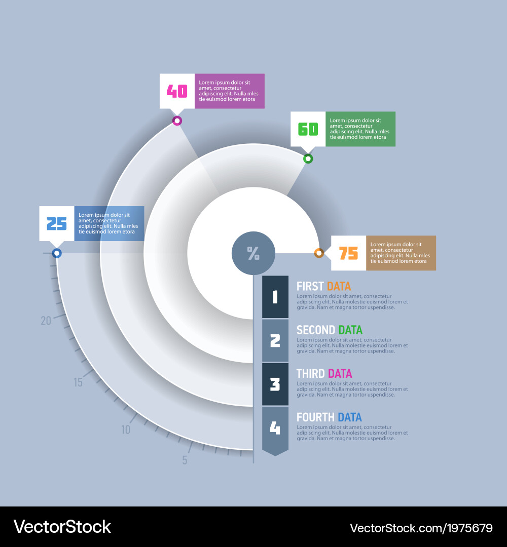 Circle Graph Infographic Element vector image