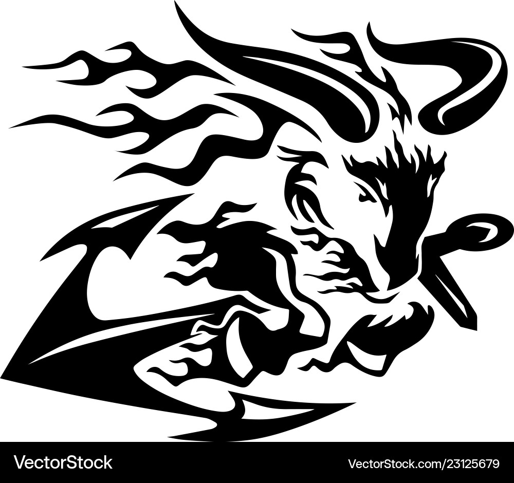 Flying Goat with Anchor & Flames vector image