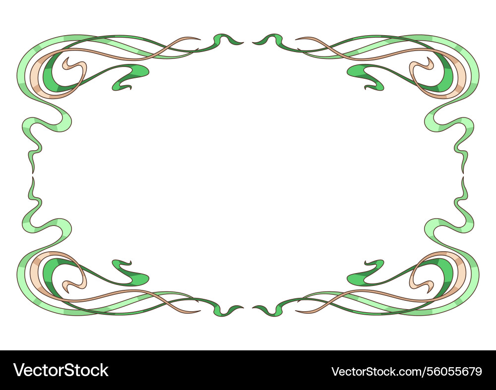 Frame in art nouveau style decorative curl Vector Image