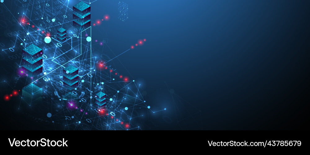 Isometric big data concept database abstract Isometric big data concept database abstract vector image
