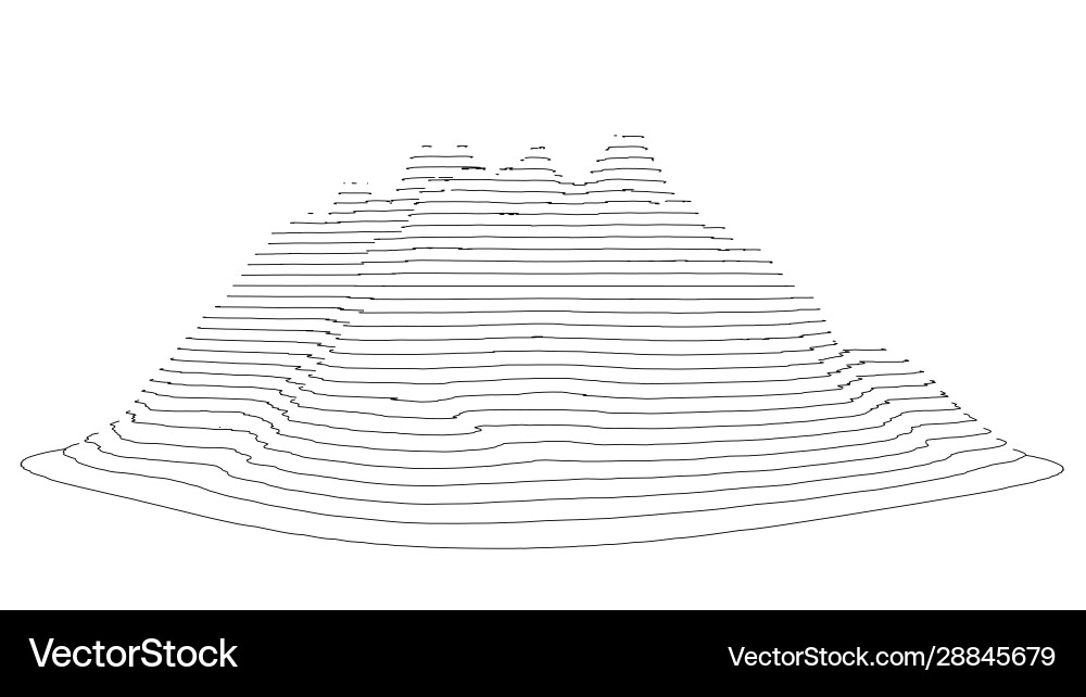 Kurve Linien in Form Teil Bergkette Kurve Linien in Form Teil Bergkette vektorbild