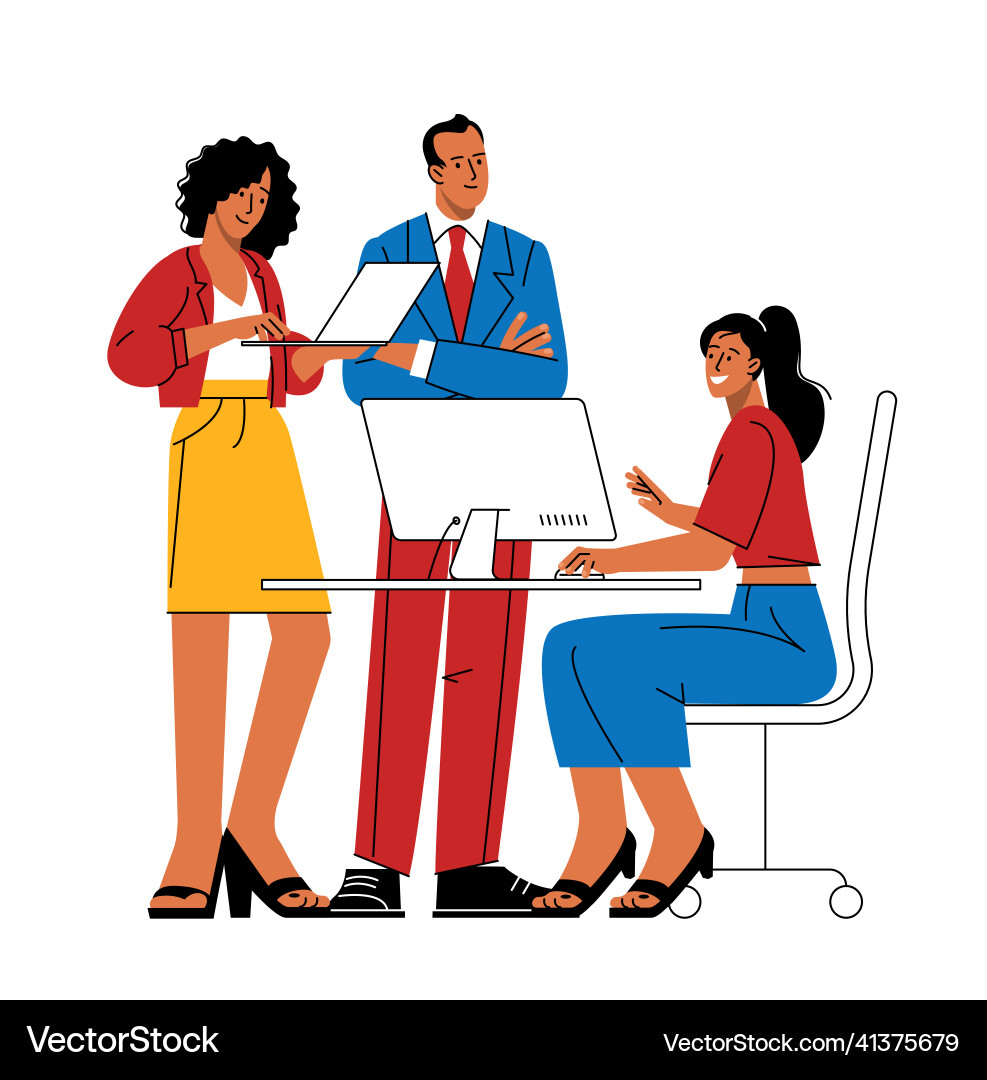 Managers are discussing business issues Managers are discussing business issues Vector Image