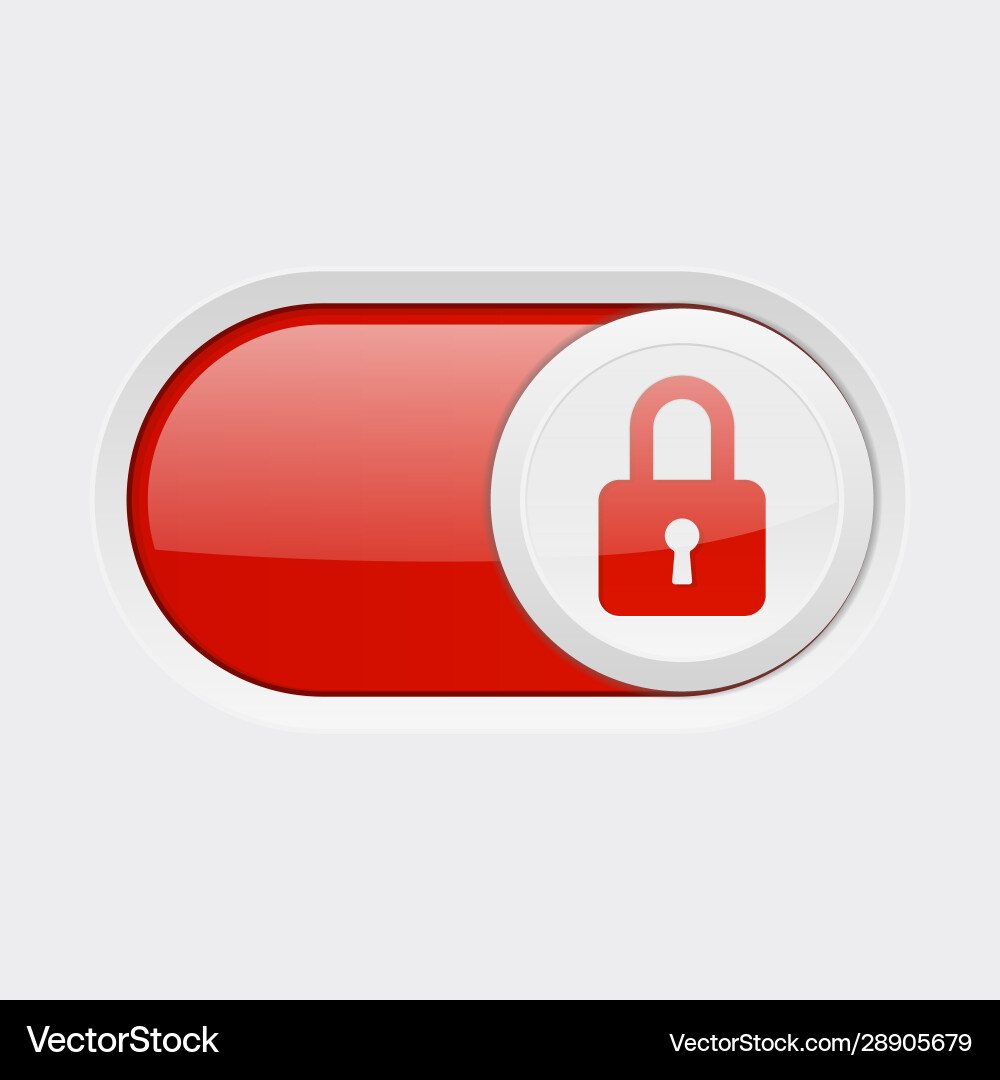 Red Toggle Switch Button vector image
