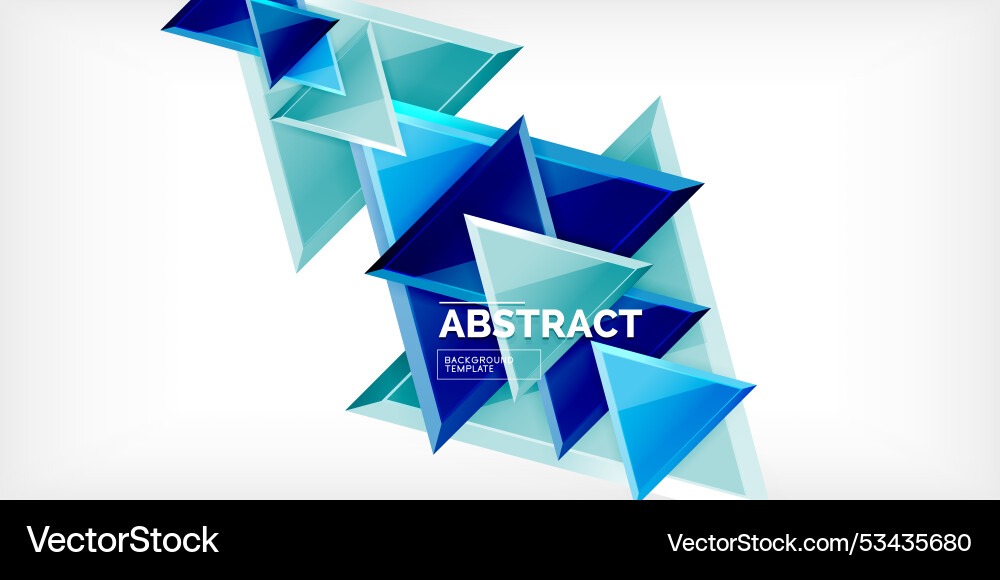 Abstract background - colorful triangles with 3d Vector Image