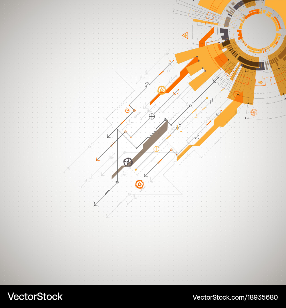 Abstract technological background with various vector image