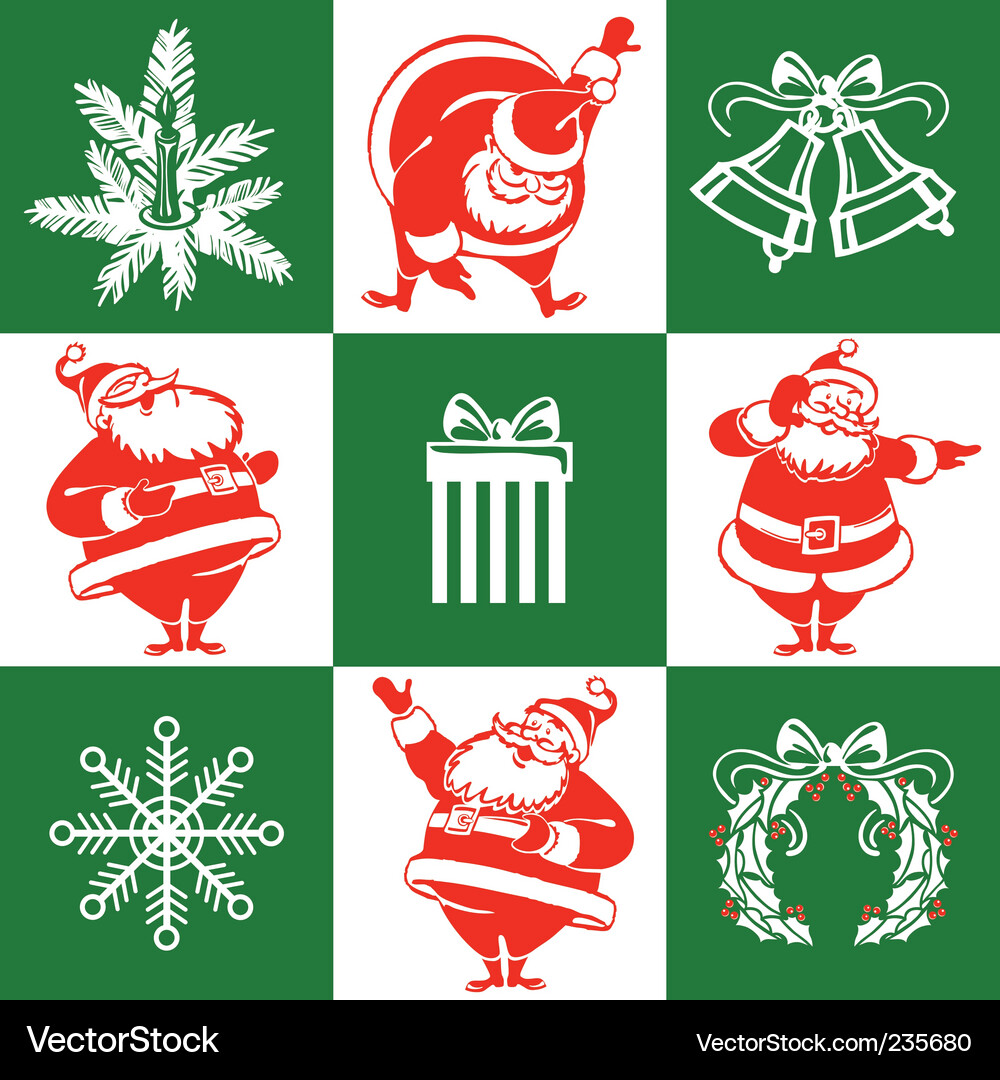 Christmas Pattern - Festive Icons Vector Image