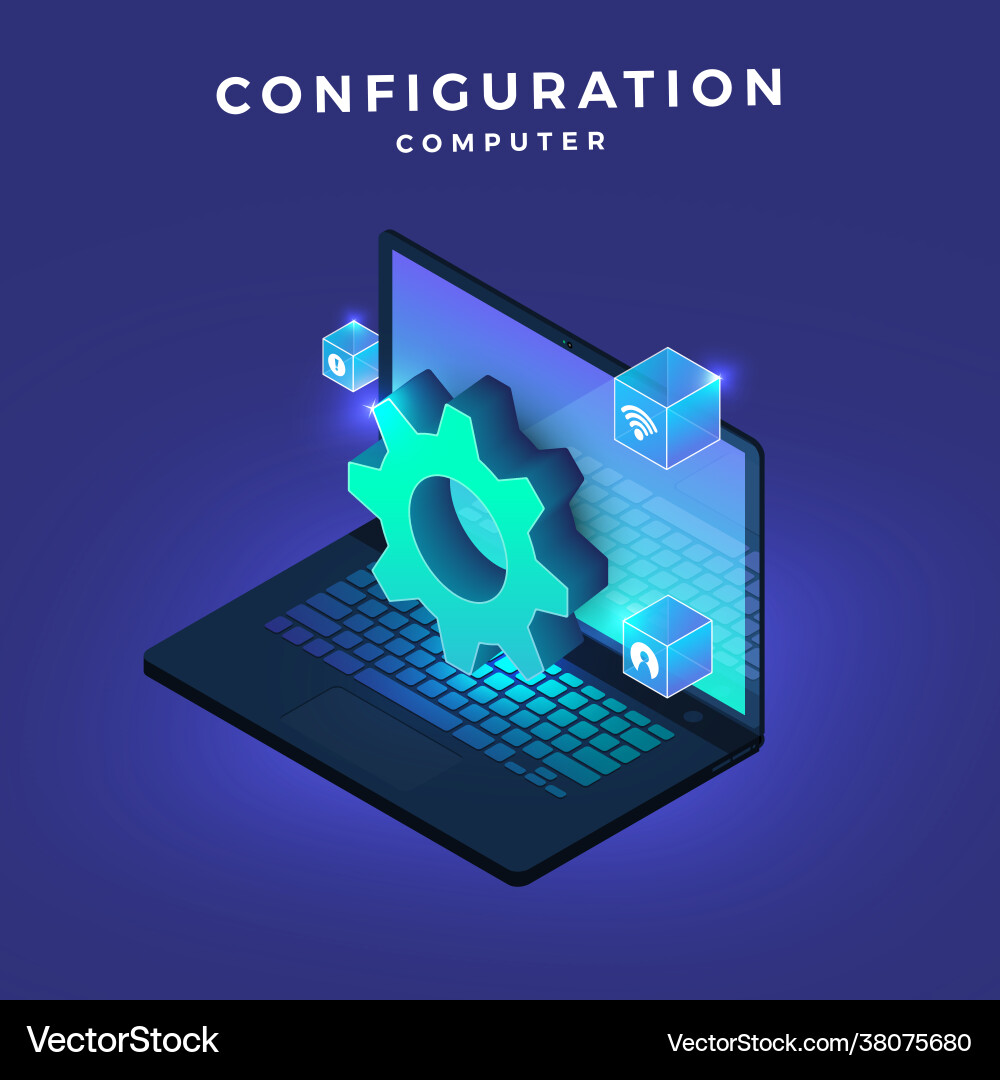 Config computer Config computer vector image