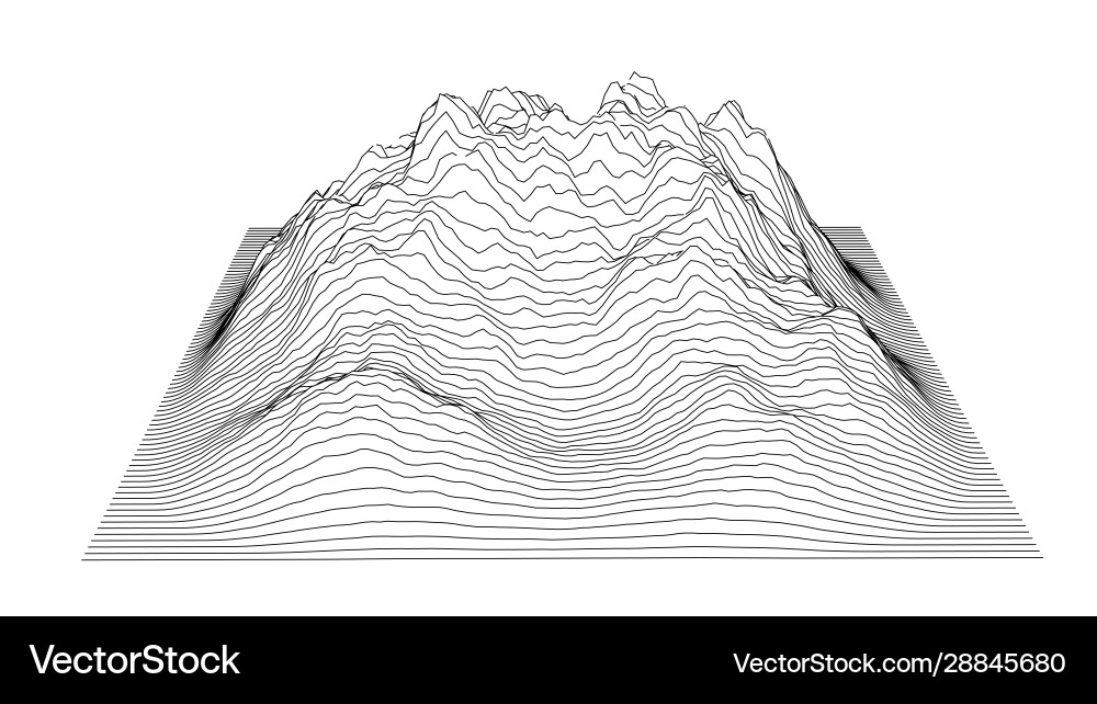 Curve lines in shape part mountain range Curve lines in shape part mountain range vector image