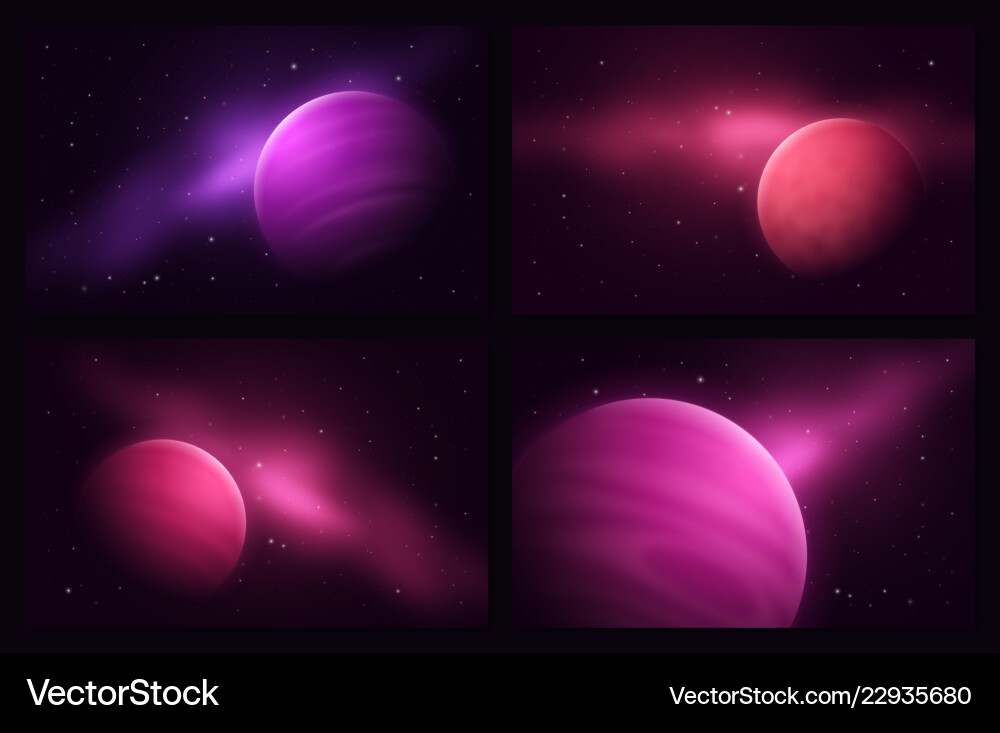 Deep space sci-fi abstract set Deep space sci-fi abstract set vector image