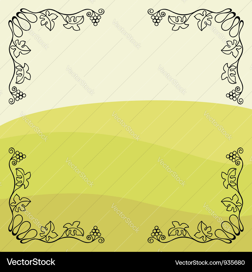 Elegant Grapevine Frame Vector Image