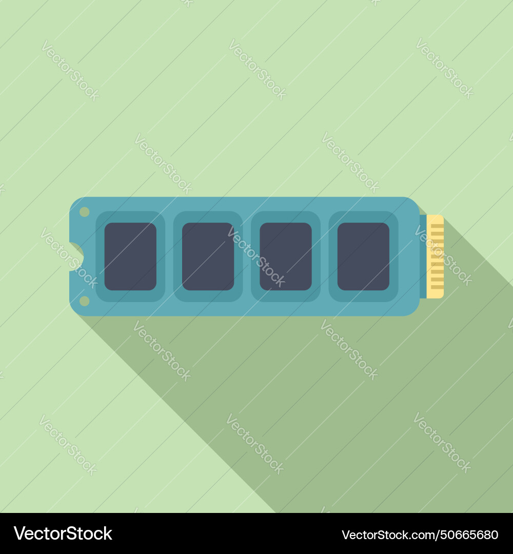 Fast ssd memory board icon flat archive vector image