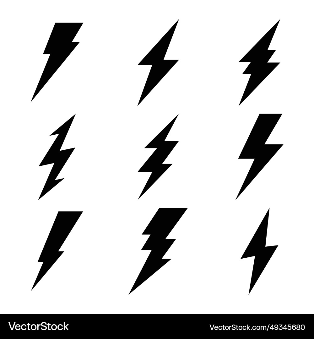 Lightning Flash Icons Set vector image