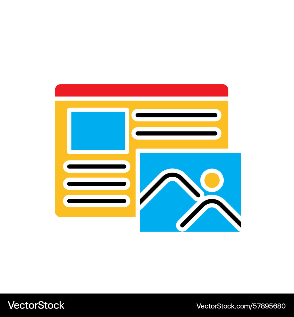 Marketing icon web design wireframe with image Vector Image