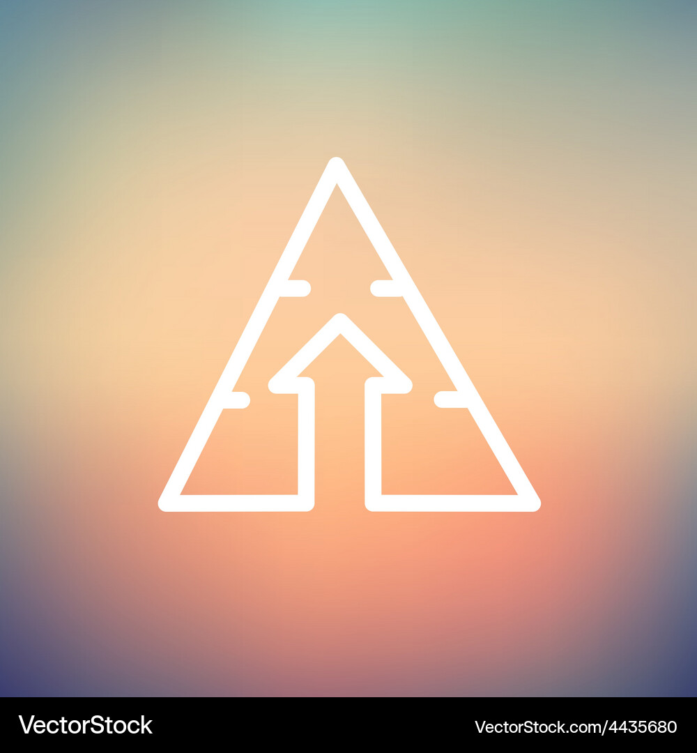 Triangle arrow up thin line icon Vector Image