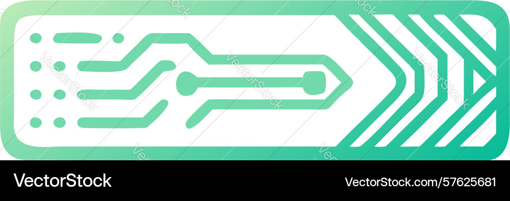 Abstract digital circuit path icon with gradient vector image