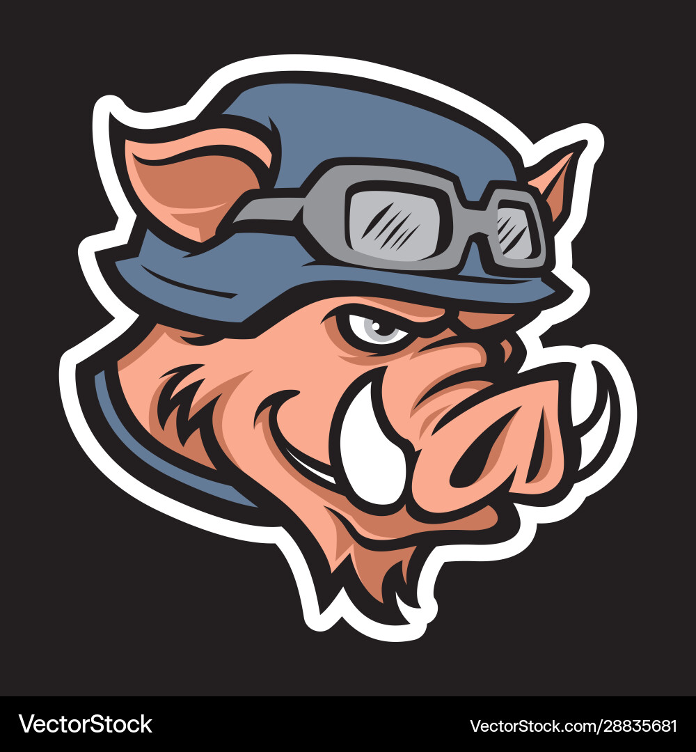 Aggressive Wild Boar Mascot vector image