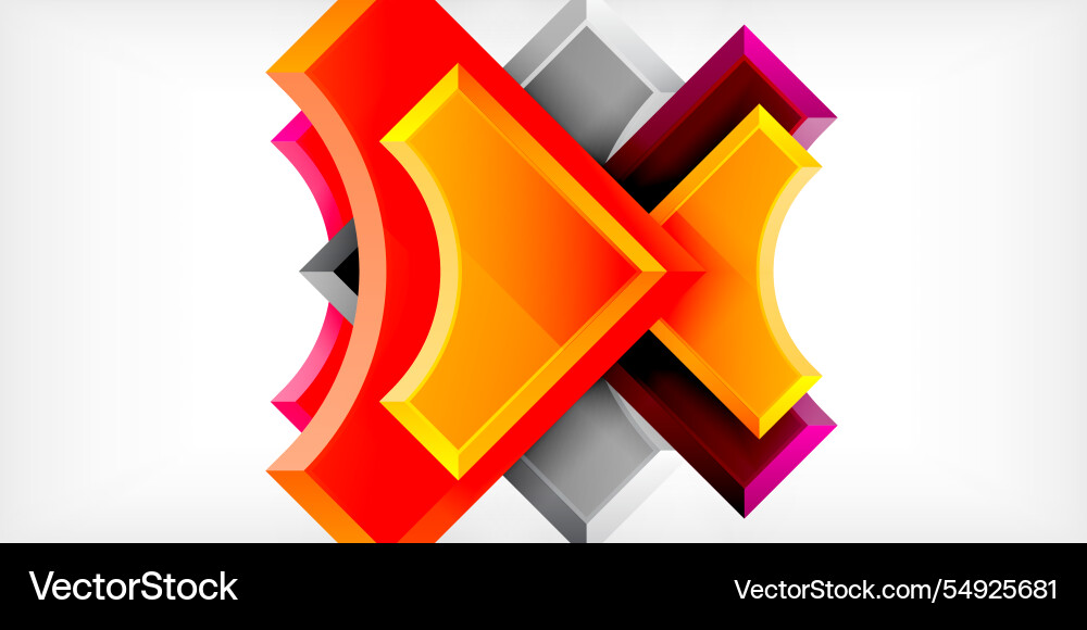 Arrow with round elements color geometric shapes Arrow with round elements color geometric shapes vector image
