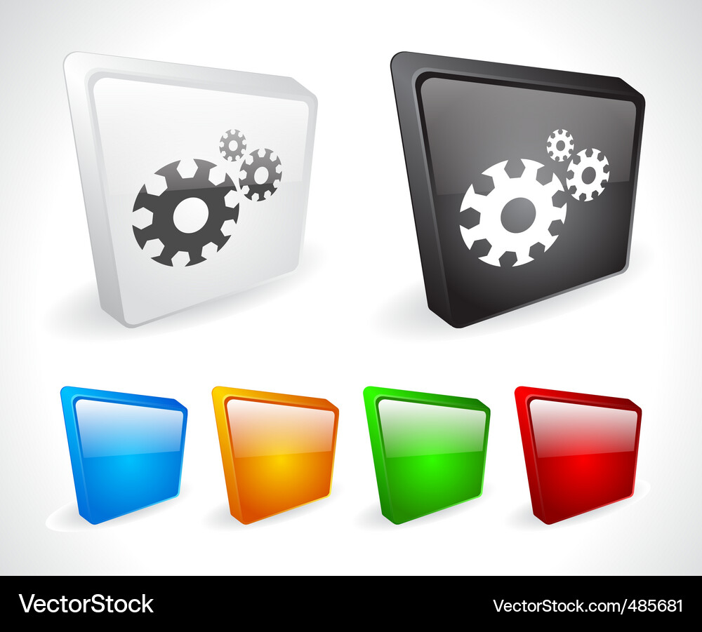 Color 3d buttons for web Vector Image
