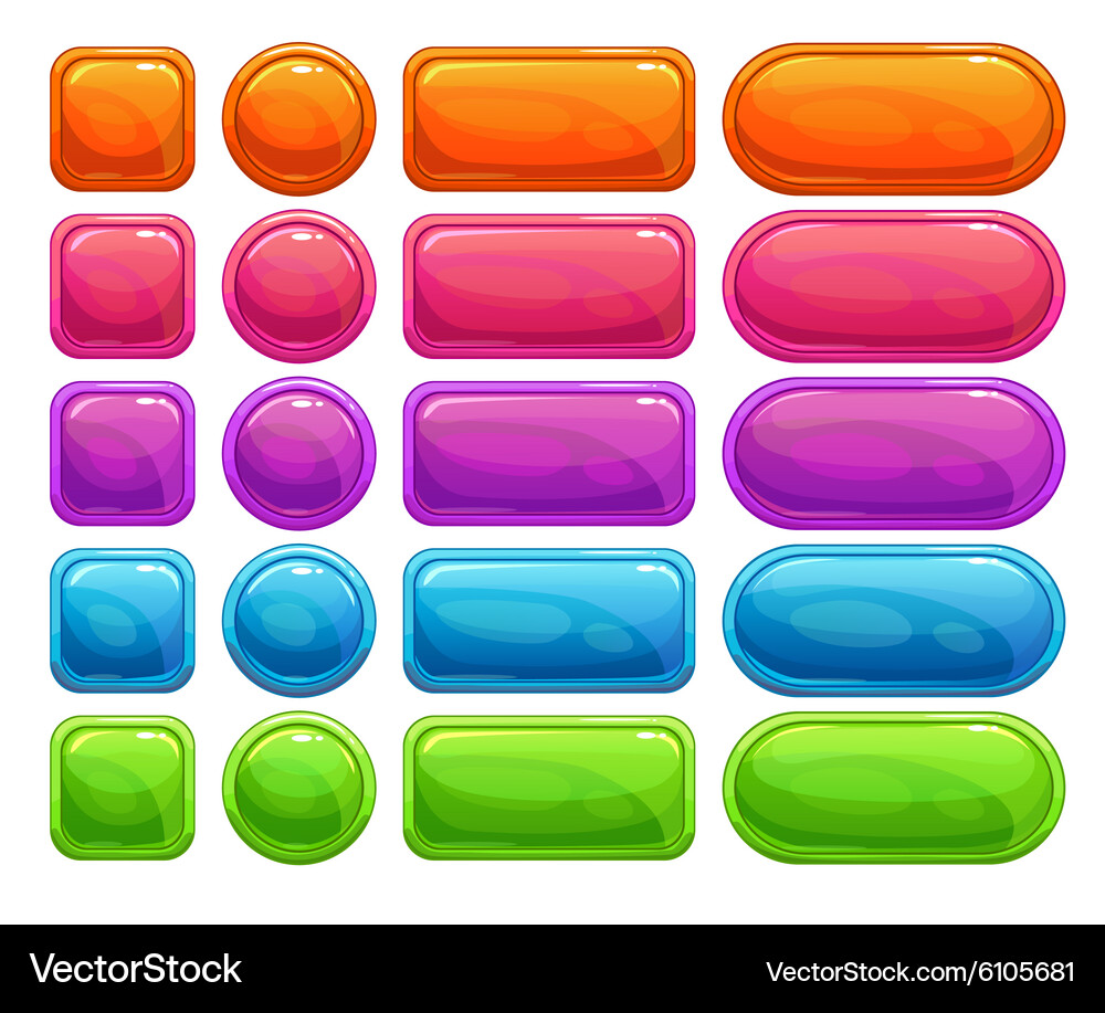 Colorful Spectrum Button Set Vector Image