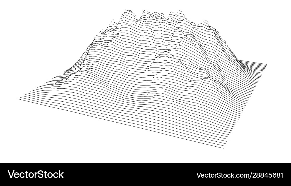 Curve lines in shape part mountain range vector image