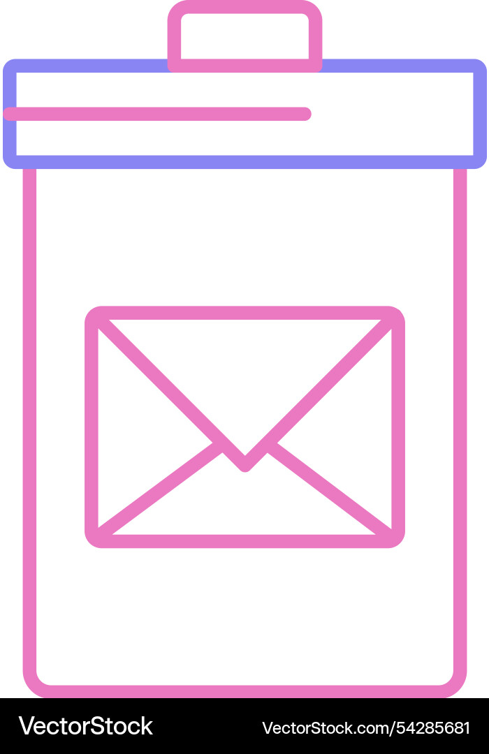 Delete message line two colour icon Vector Image
