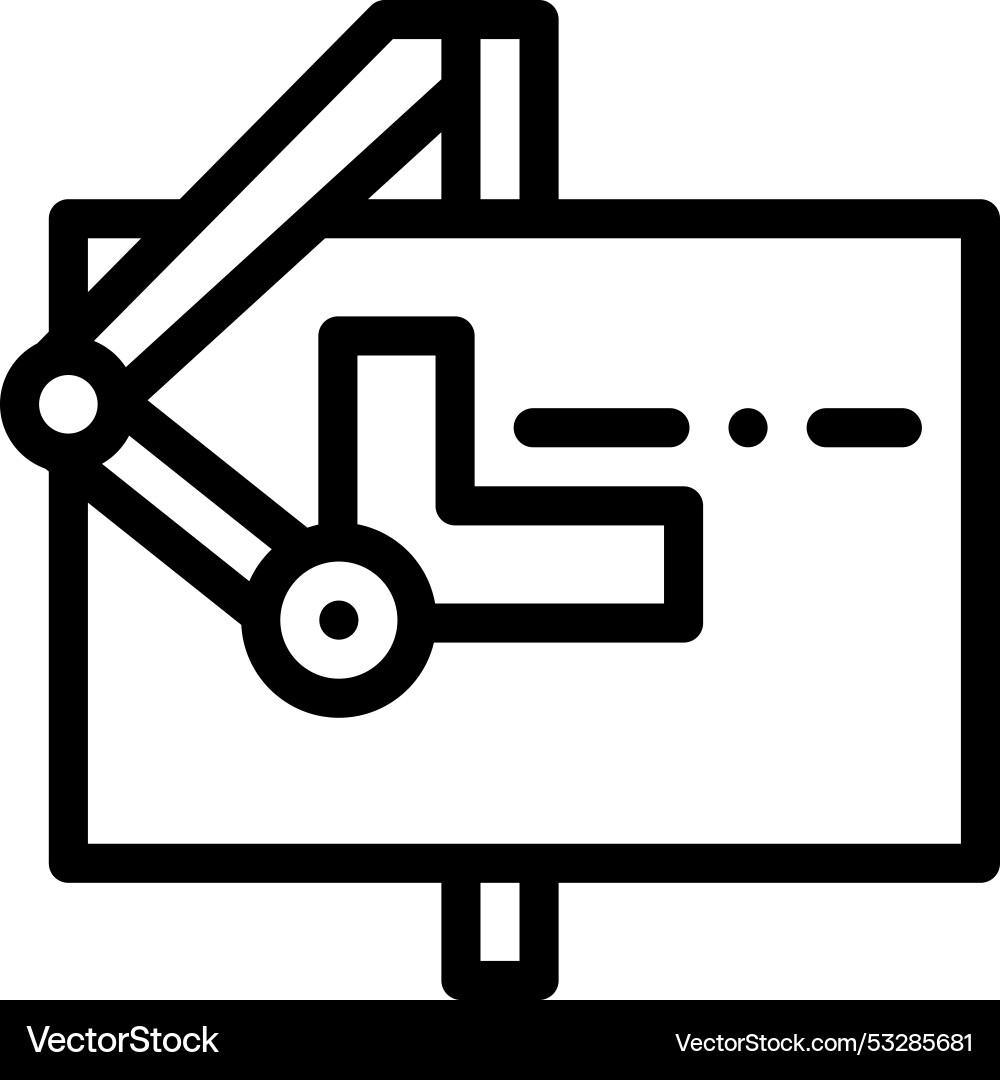 Drafting icon thin linear style design isolated Drafting icon thin linear style design isolated vector image