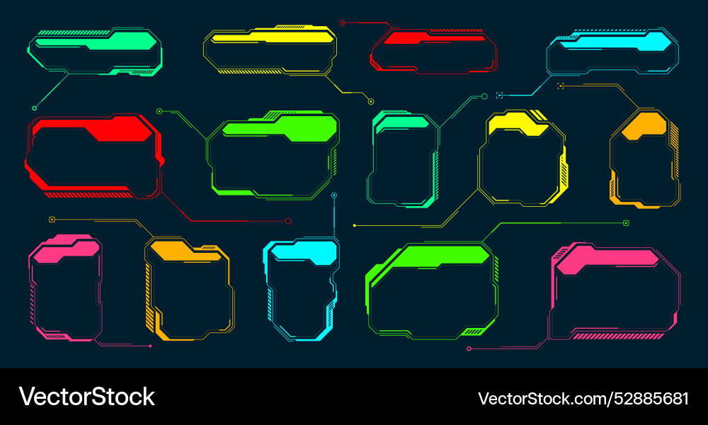 Futuristic hud or ui elements sci-fi user vector image