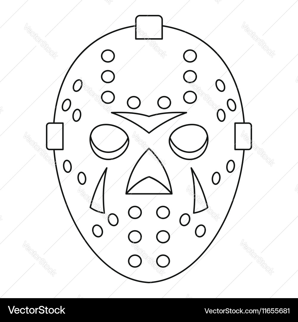 Goalkeeper mask icon outline style Vector Image