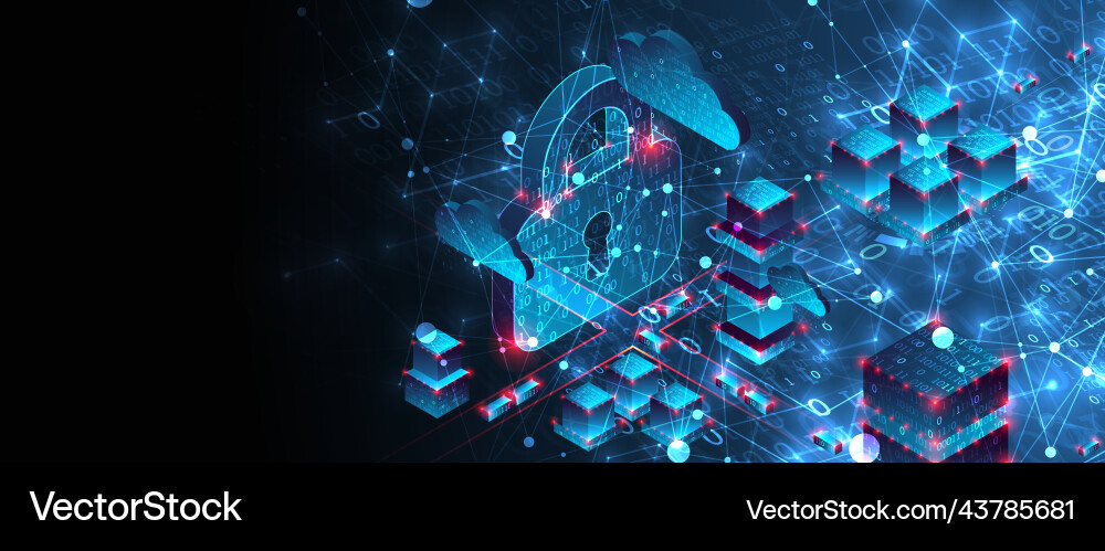 Isometric big data concept database abstract Isometric big data concept database abstract vector image