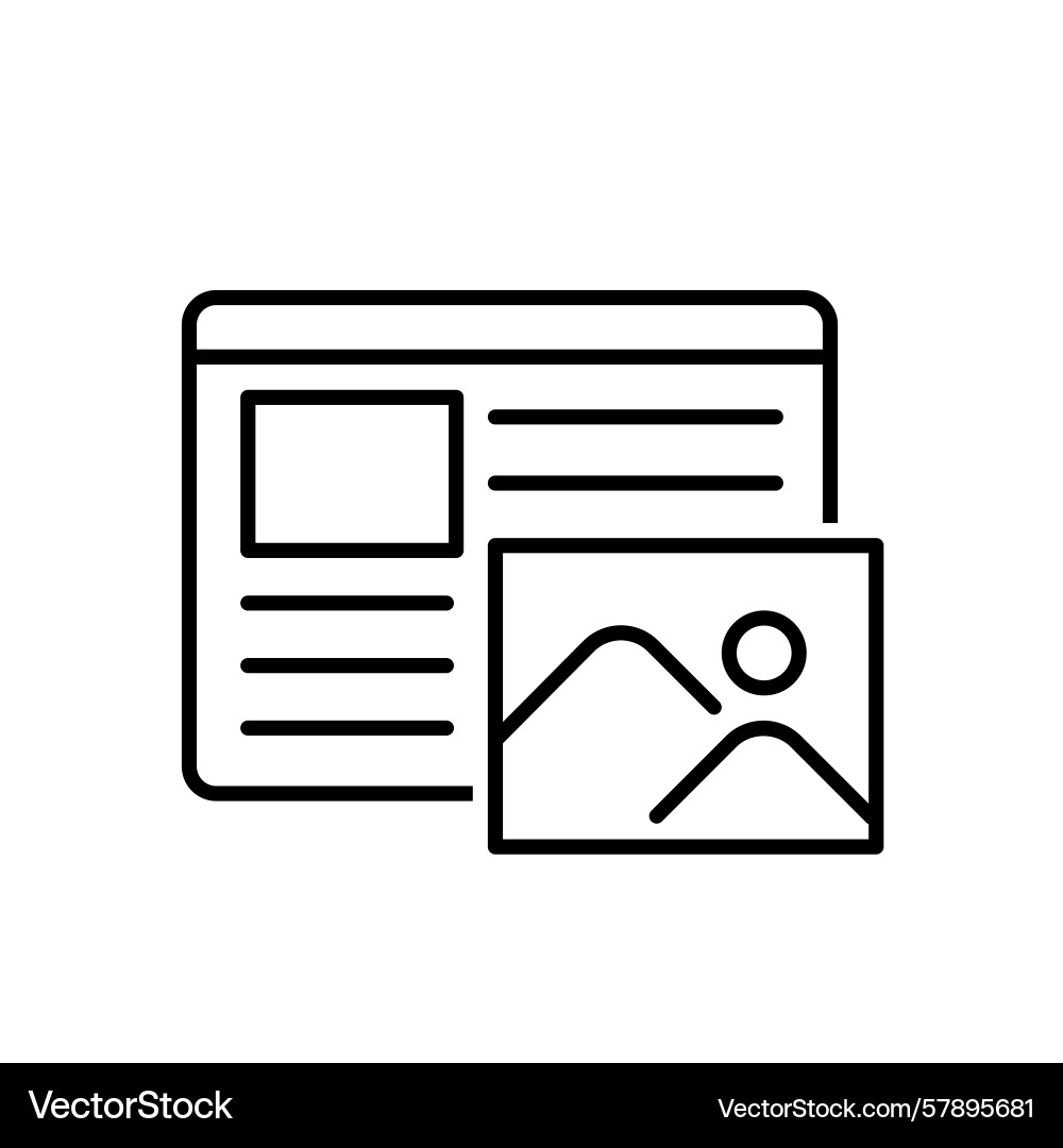 Marketing icon web design wireframe with image Vector Image