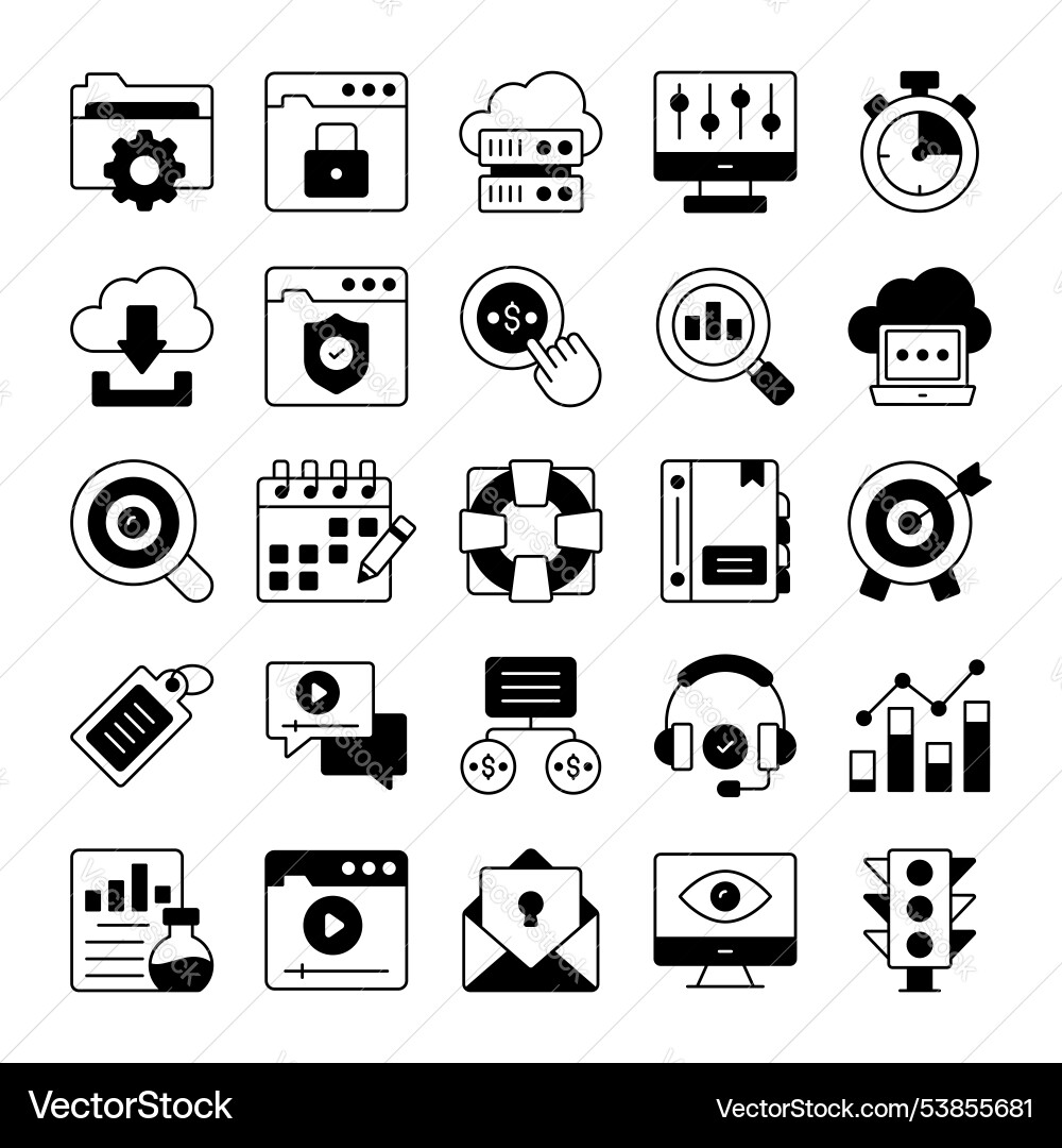 Search engine optimization and web icons set vector image