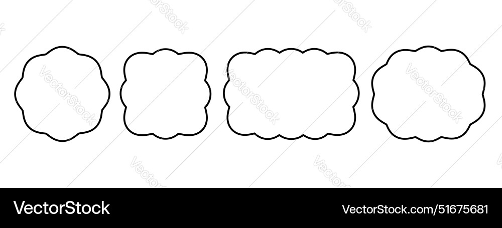 Set of circle square oval and rectangle frames Set of circle square oval and rectangle frames vector image