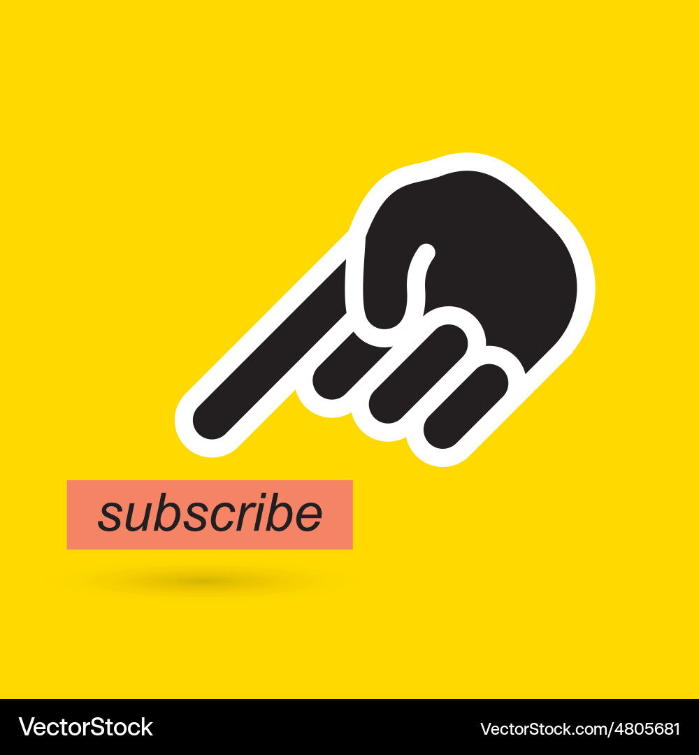 Subscribe Button Pointer vector image