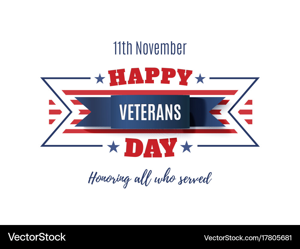 Veterans Day Abstract Ribbon Vector Image