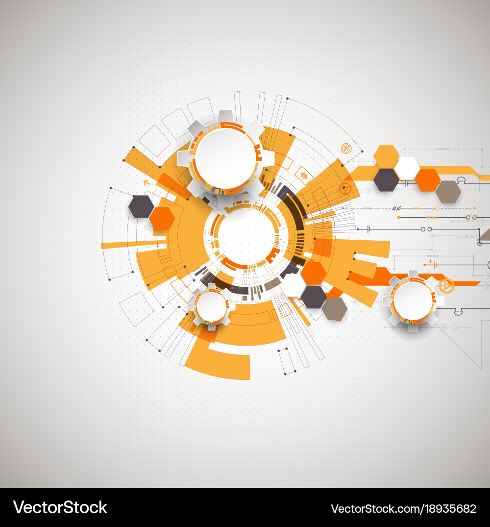 Abstract technological background with various vector image