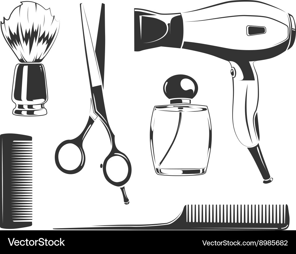 Barber Shop Elemente Vektorbild