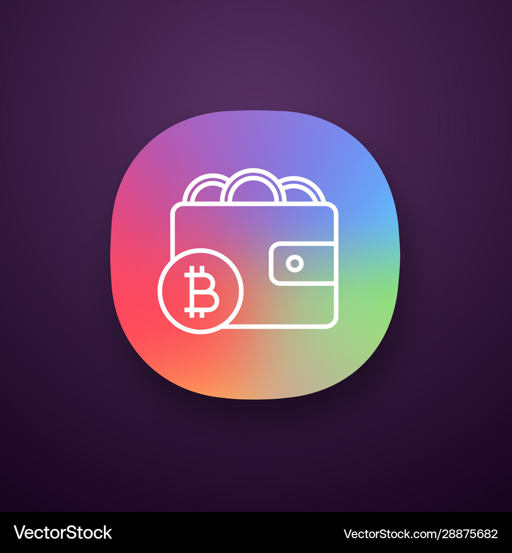 Bitcoin wallet app icon – Royalty-Free Vector | VectorStock