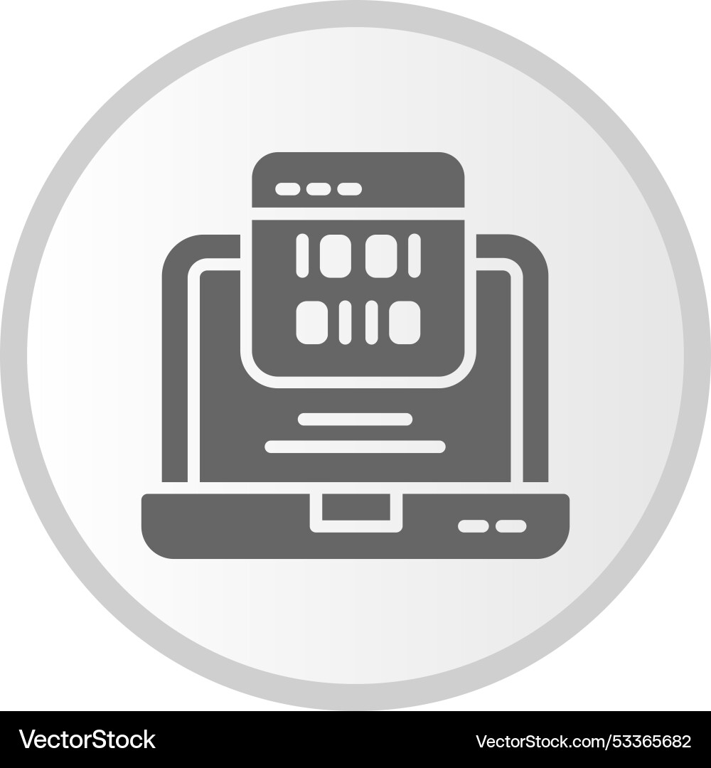 Coding glyph circle grey icon Vector Image
