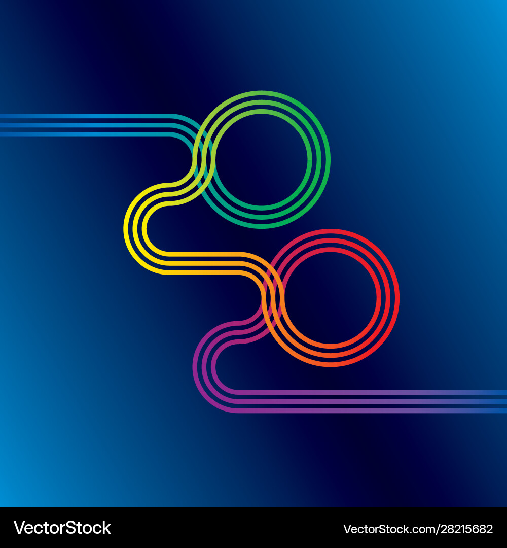 Colorful linear design element for new year 2020 Colorful linear design element for new year 2020 vector image