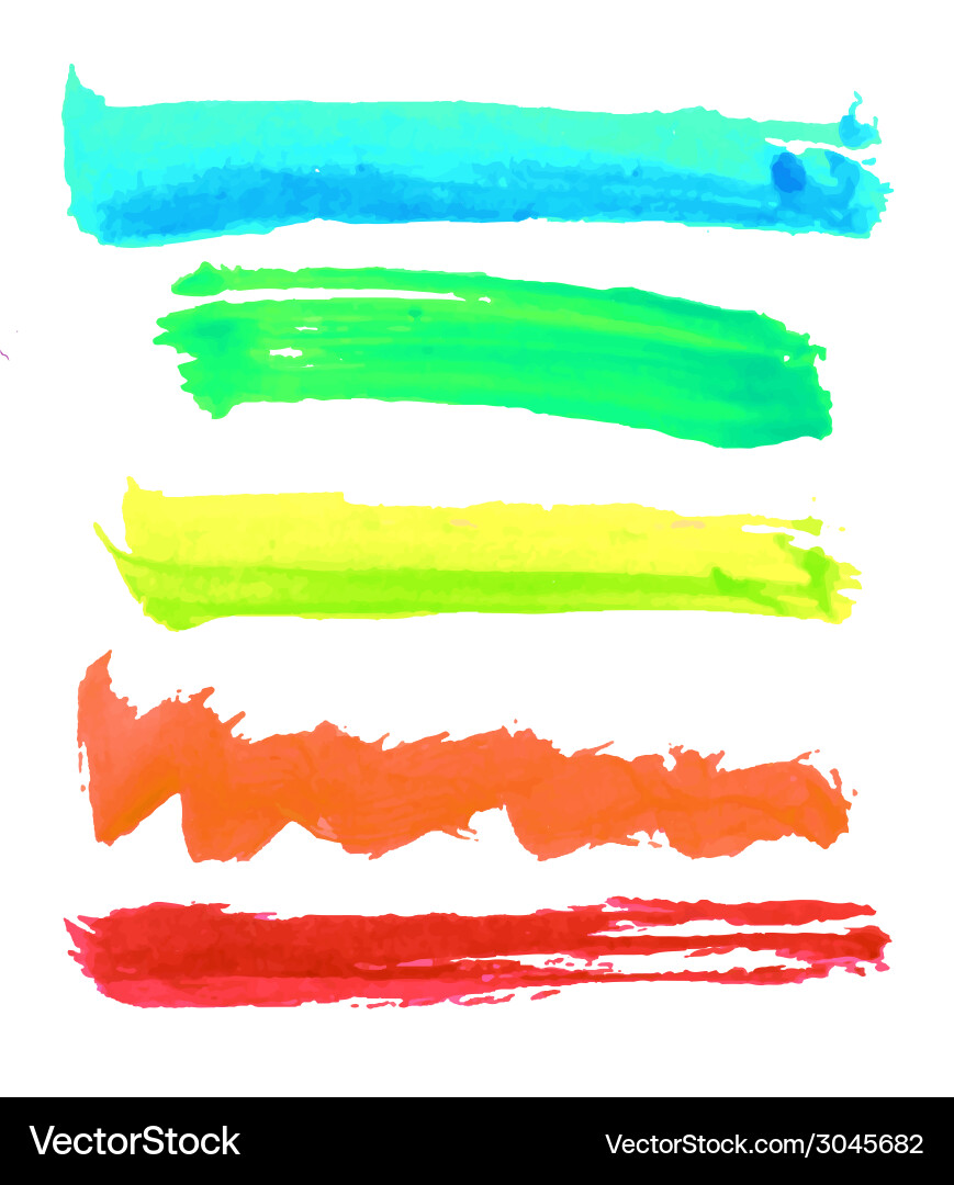 Colorful watercolor brush strokes Vector Image