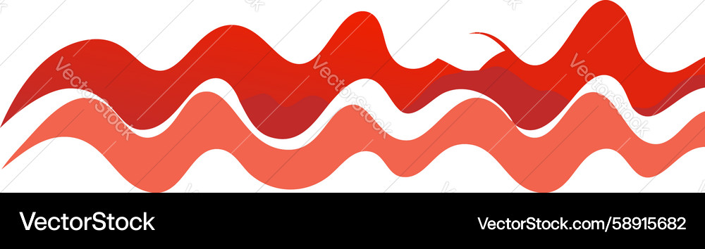 Dynamic red wavy lines abstract pattern design Vector Image
