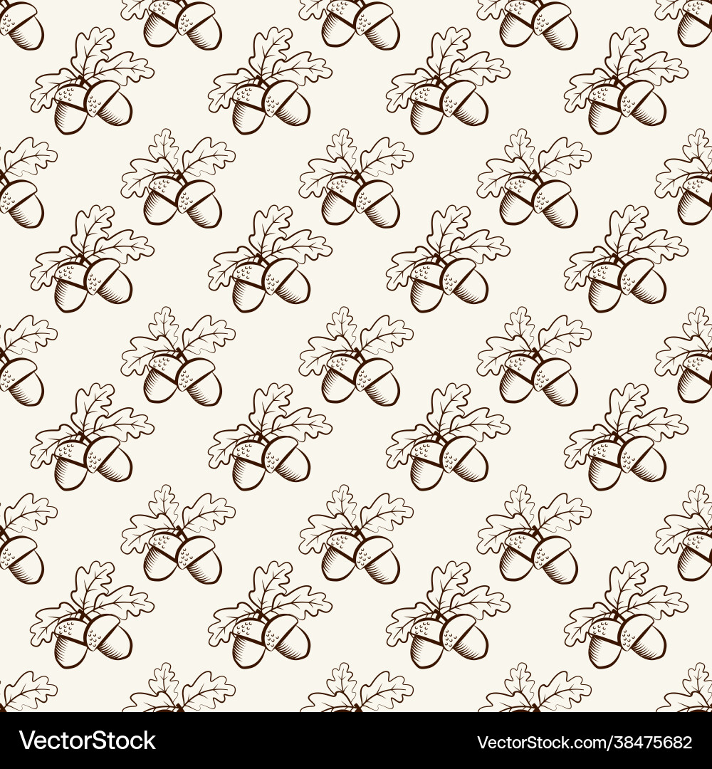 Seamless pattern with acorns background Seamless pattern with acorns background vector image