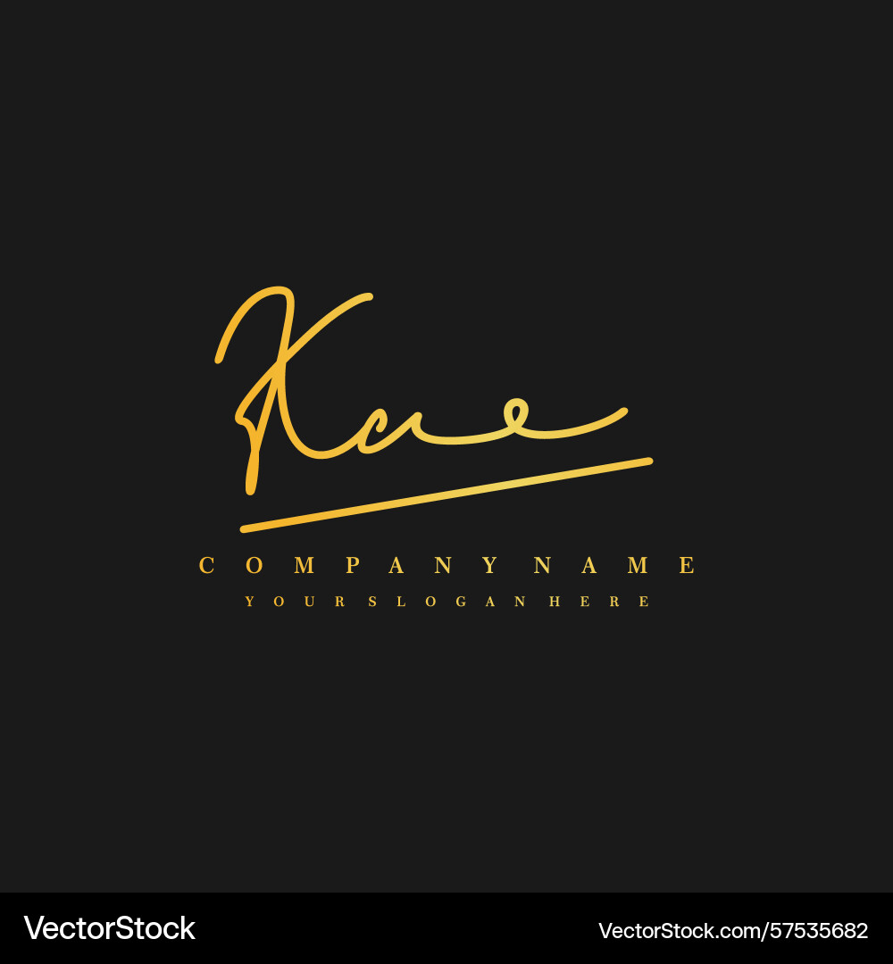 Signature style kc initial logos initials logo Vector Image