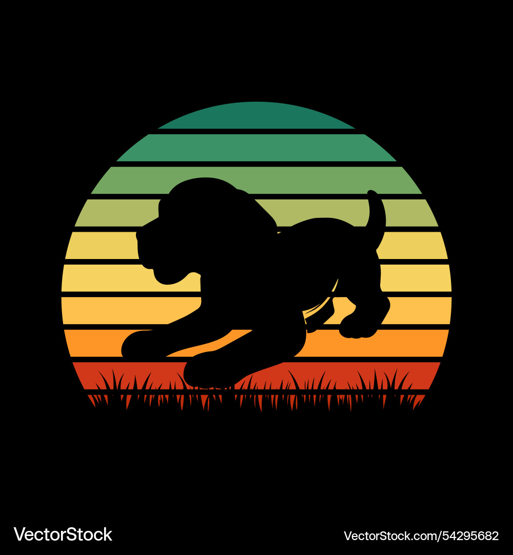 Sunset vibes beagle design vector image
