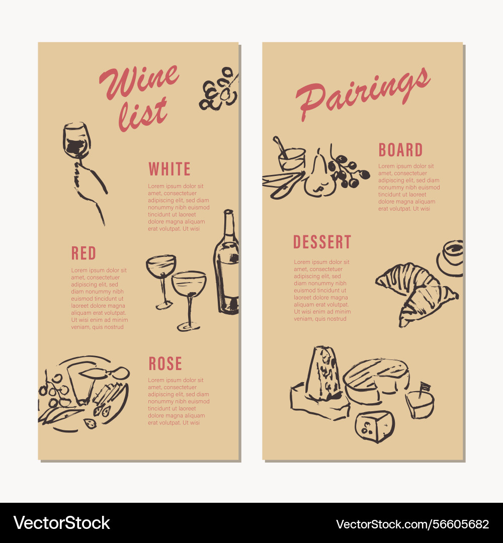 Wine list menu template Vector Image