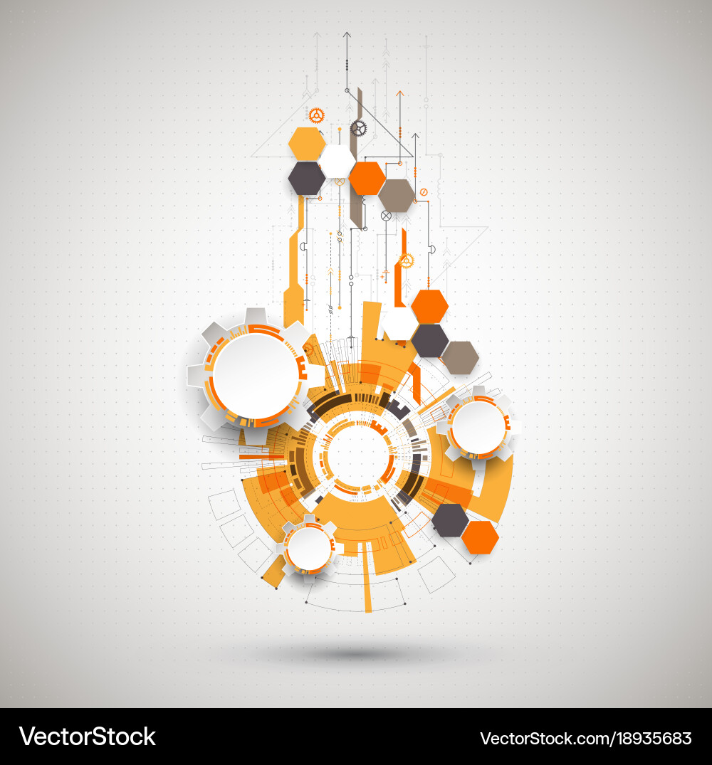 Abstract technological background with various Vector Image