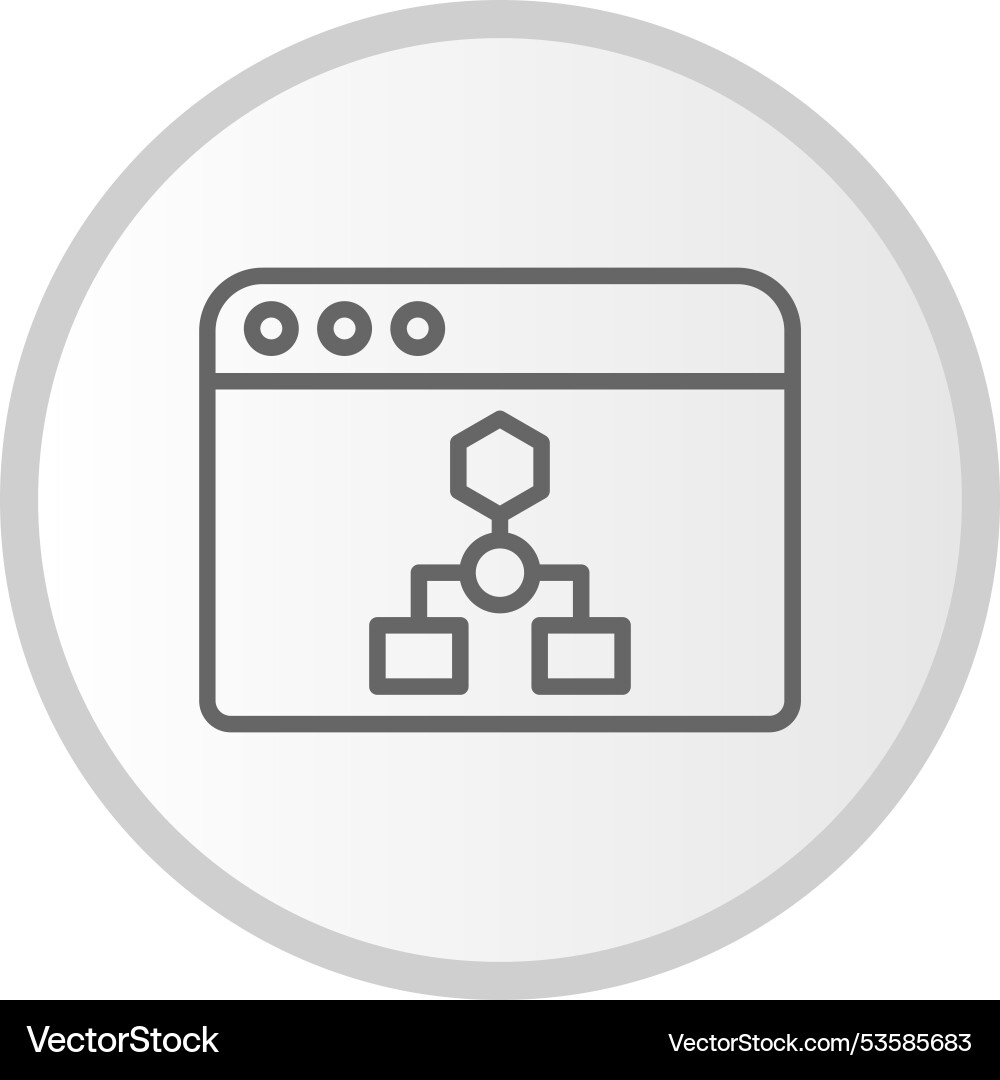 Algorithm line circle grey icon Vector Image