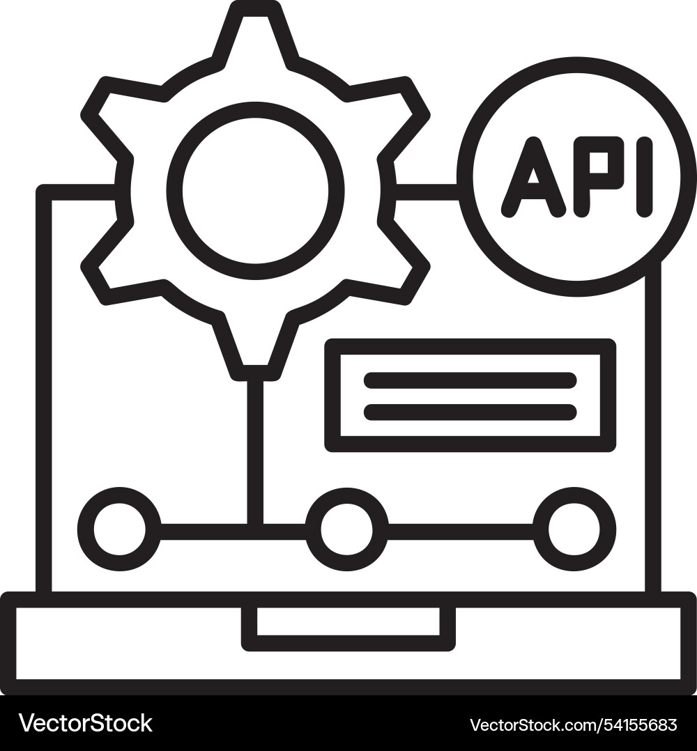 Application programming interface icon design vector image