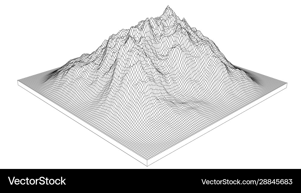Curve lines in shape part mountain range vector image